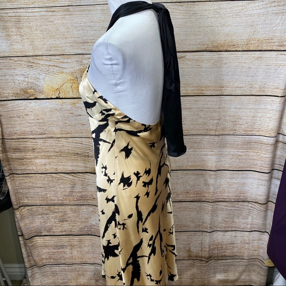 Milly Keyhole Pleated Front Halter Dress Sz 10 - Picture 2 of 9